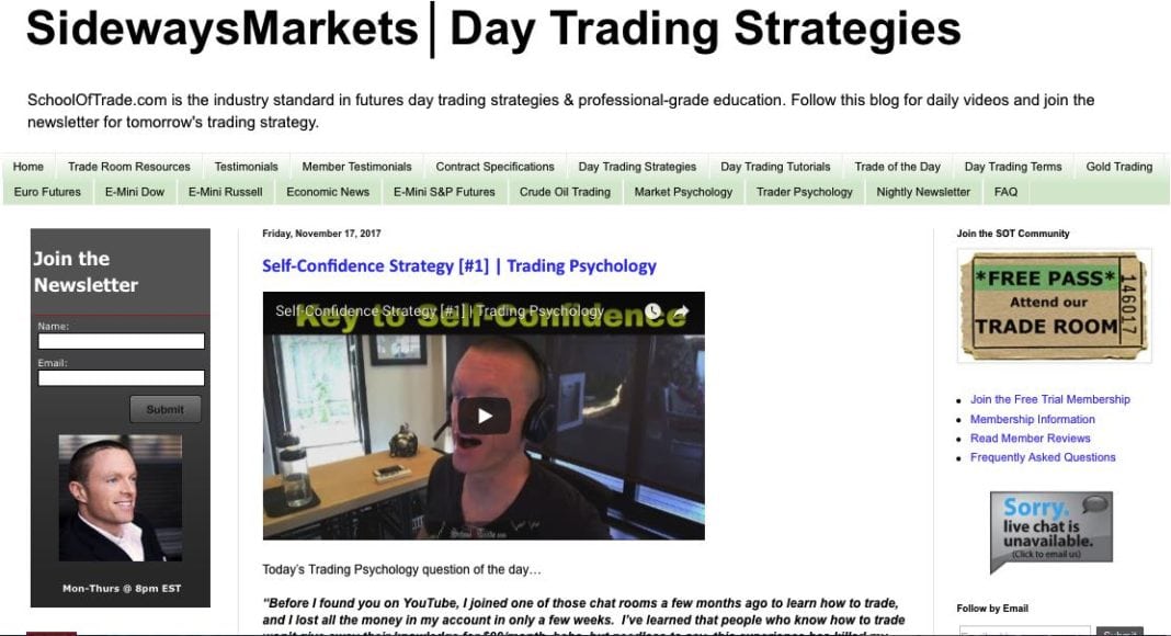 screenshot of sideways markets