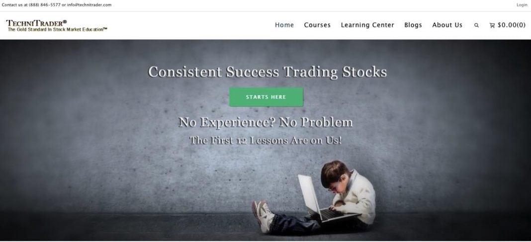 screenshot of techni trader website
